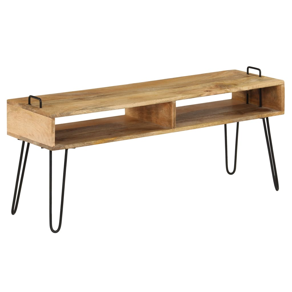 TV Stand Solid Mango Wood 110x35x45 cm - Sturdy and Stylish