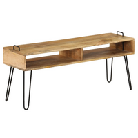 TV Stand Solid Mango Wood 110x35x45 cm - Sturdy and Stylish