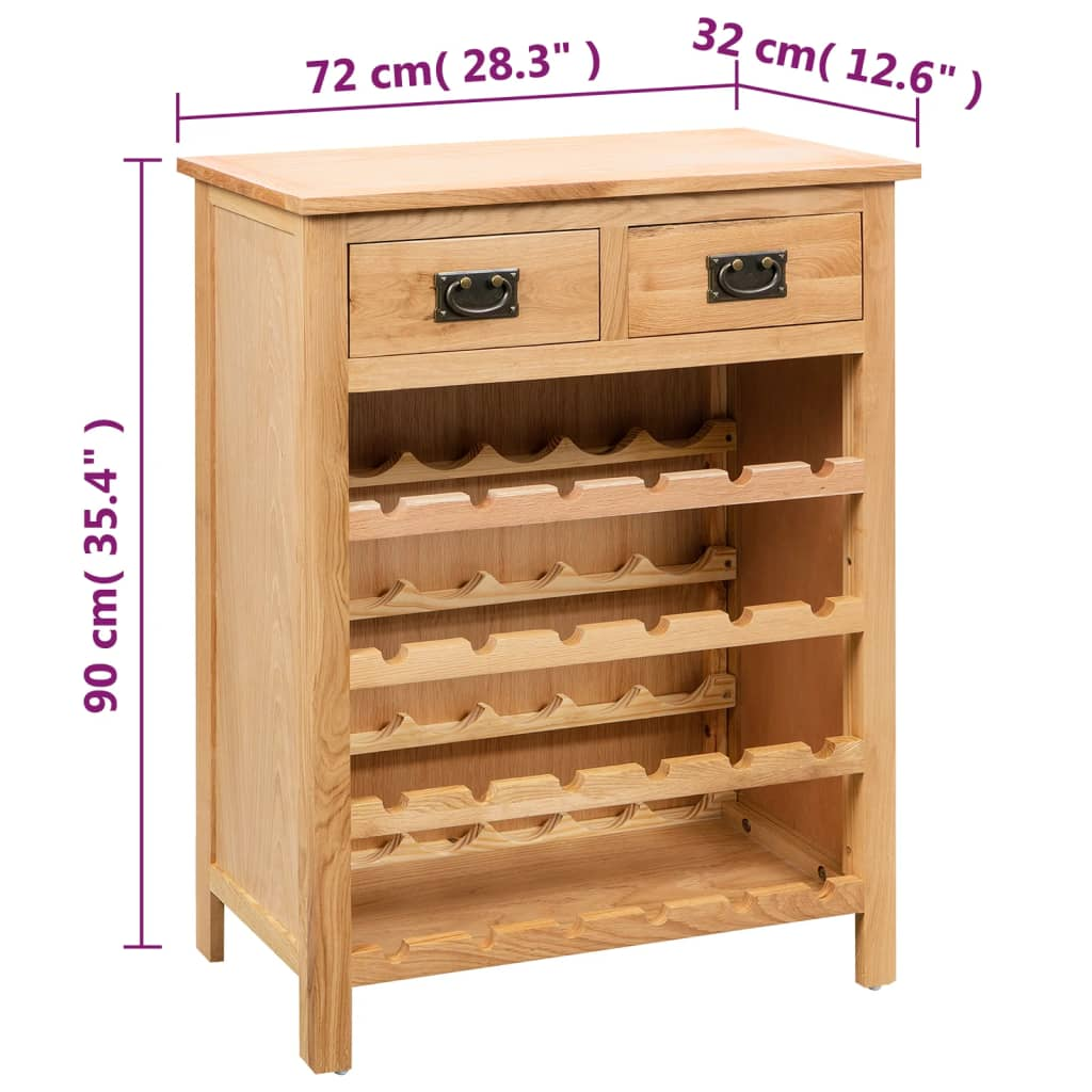 Wine Cabinet 72x32x90 cm Solid Oak Wood - Elegant and Durable