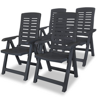 5 Piece Outdoor Dining Set Plastic Anthracite - Weather-Resistant and Foldable