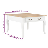 Coffee Table White 80x80x50 cm Wood - Sturdy and Stylish