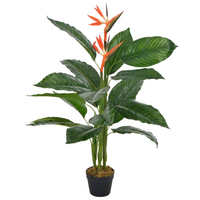 Artificial Plant Strelitzia with Pot Red 100 cm - Lifelike Home and Office Decor