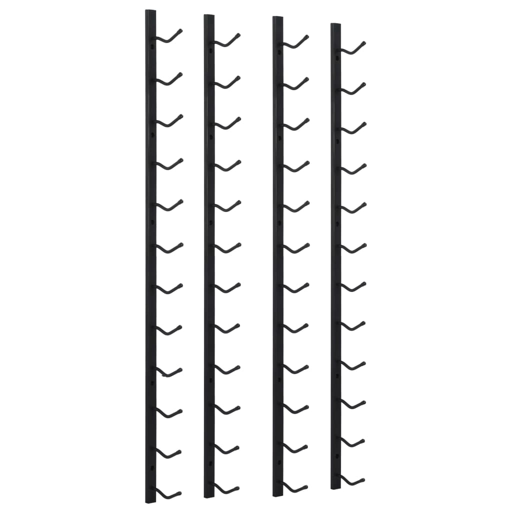 Wall Mounted Wine Racks for 12 Bottles - Set of 2 - Black Iron