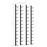 Wall Mounted Wine Racks for 12 Bottles - Set of 2 - Black Iron