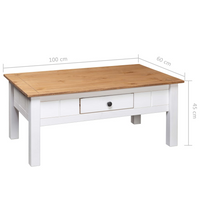 Coffee Table White | Solid Pine Wood Panama Range