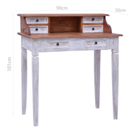 Writing Desk with Drawers 90x50x101 cm - Solid Reclaimed Wood