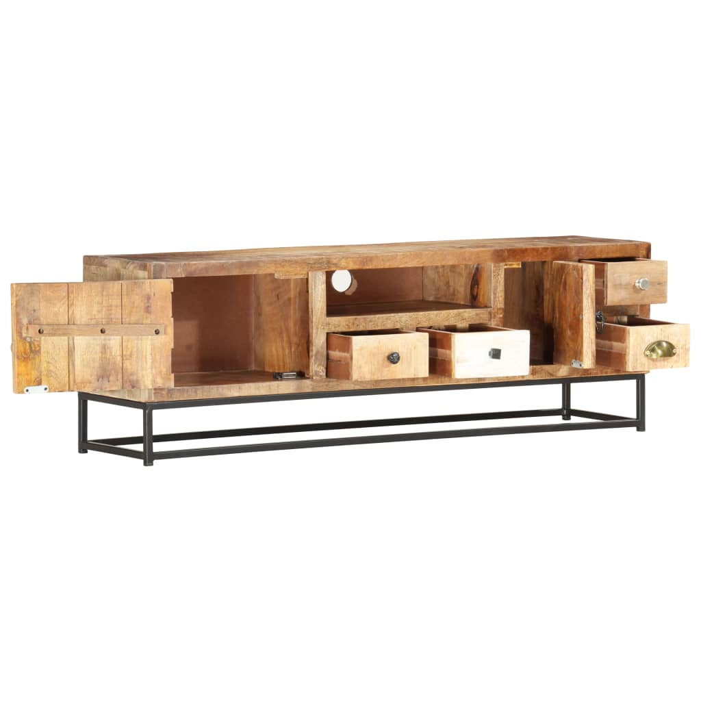 TV Cabinet 120x30x40 cm - Solid Reclaimed Wood, Industrial Style