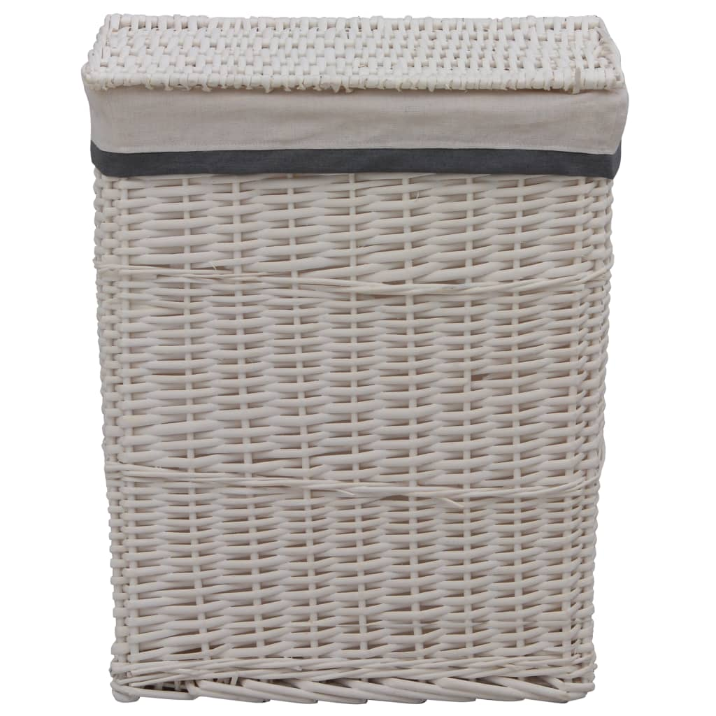 vidaXL Laundry Basket White Willow - Stylish and Durable