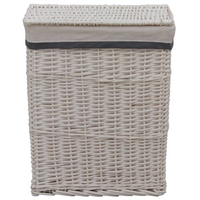 vidaXL Laundry Basket White Willow - Stylish and Durable