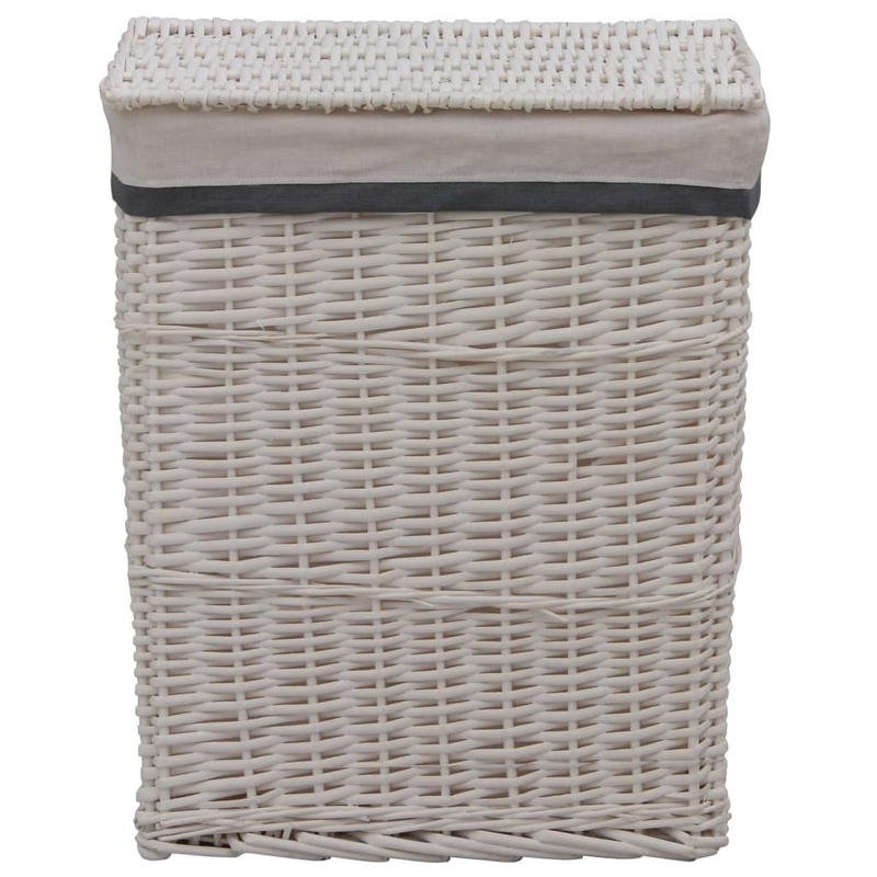 vidaXL Laundry Basket White Willow - Stylish and Durable