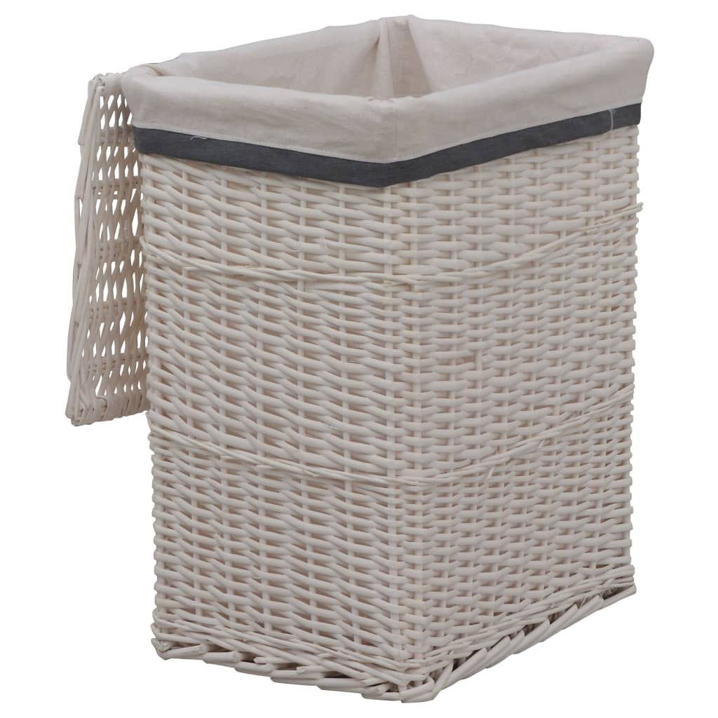 vidaXL Laundry Basket White Willow - Stylish and Durable