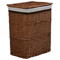 vidaXL Laundry Basket Brown Willow - Sturdy and Rustic Design