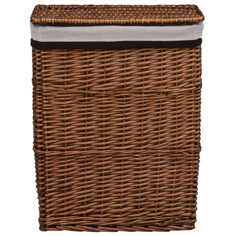 vidaXL Laundry Basket Brown Willow - Sturdy and Rustic Design