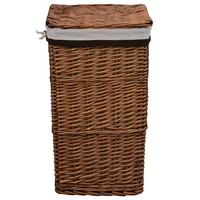 vidaXL Laundry Basket Brown Willow - Sturdy and Rustic Design