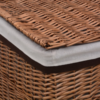 vidaXL Laundry Basket Brown Willow - Sturdy and Rustic Design