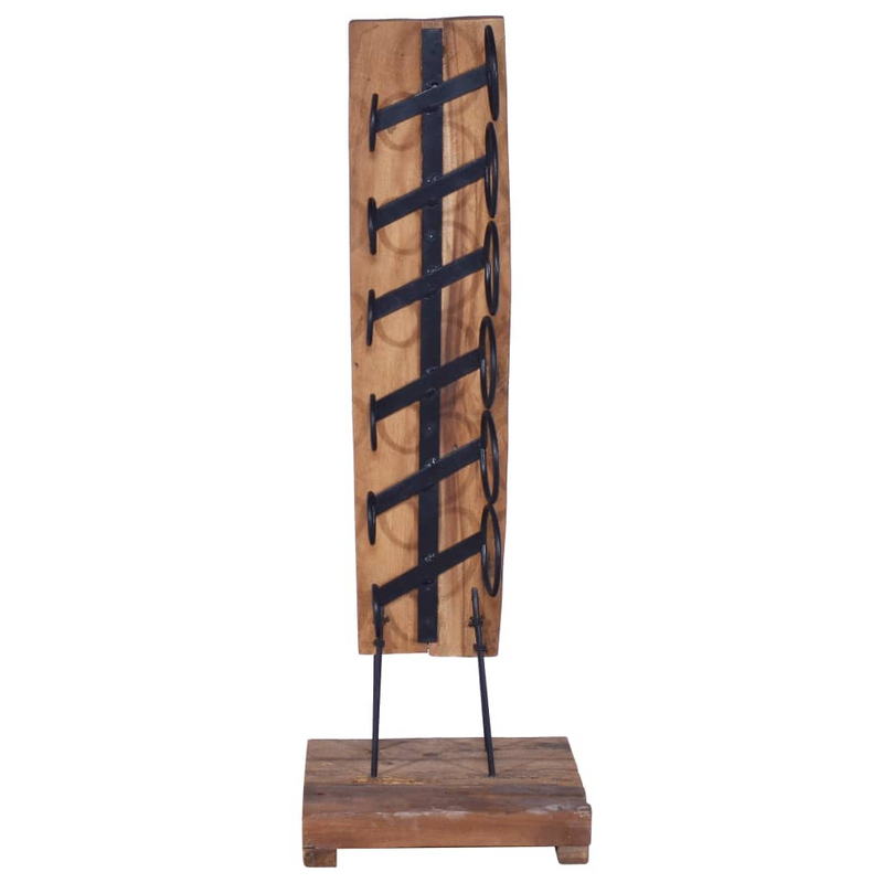 Wine Rack for 6 Bottles - Vintage Style Solid Teak Wood