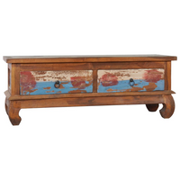 TV Cabinet 110x35x40 cm - Reclaimed Teak Wood, Colonial-Style, Vintage Design