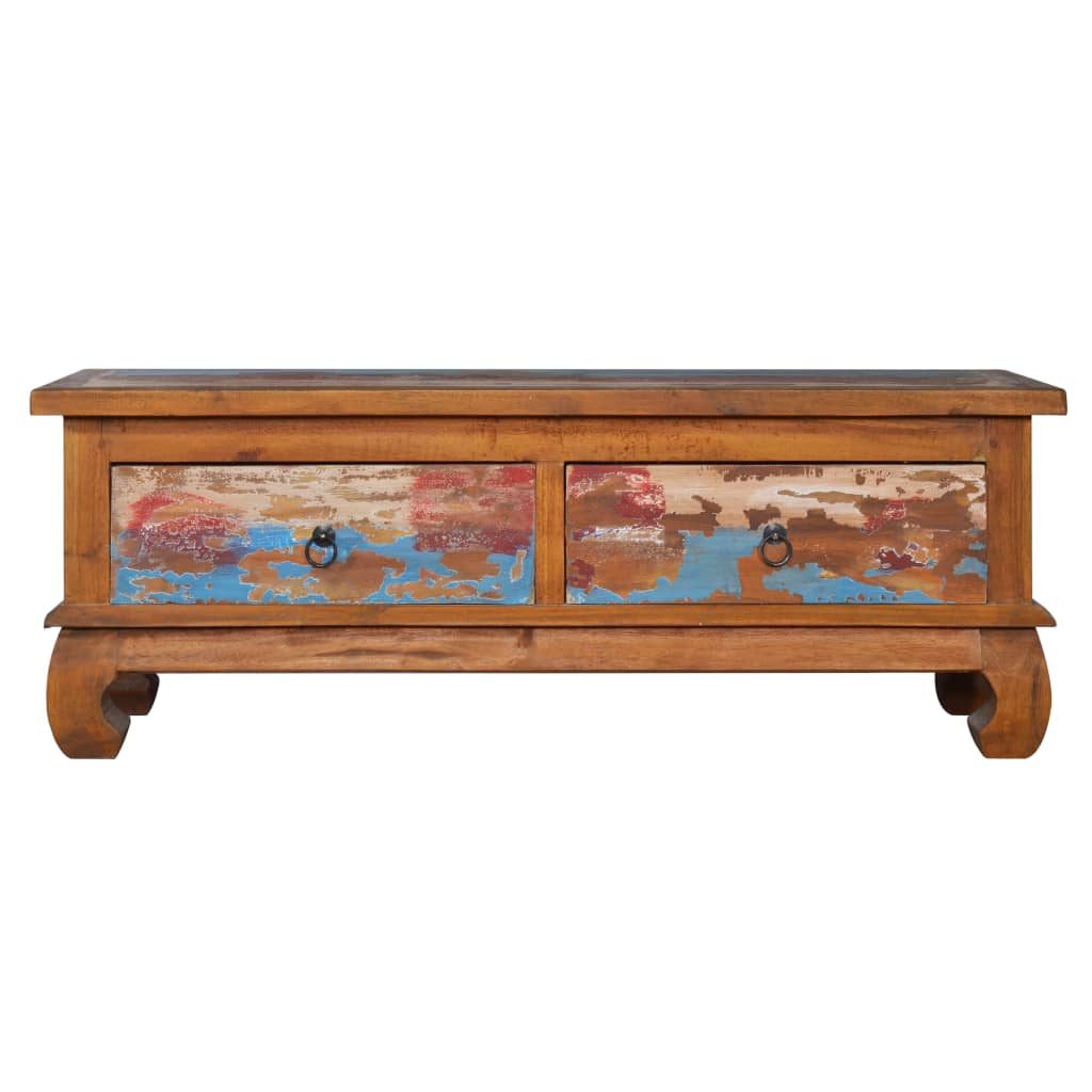 TV Cabinet 110x35x40 cm - Reclaimed Teak Wood, Colonial-Style, Vintage Design