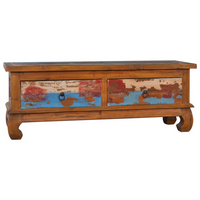 TV Cabinet 110x35x40 cm - Reclaimed Teak Wood, Colonial-Style, Vintage Design