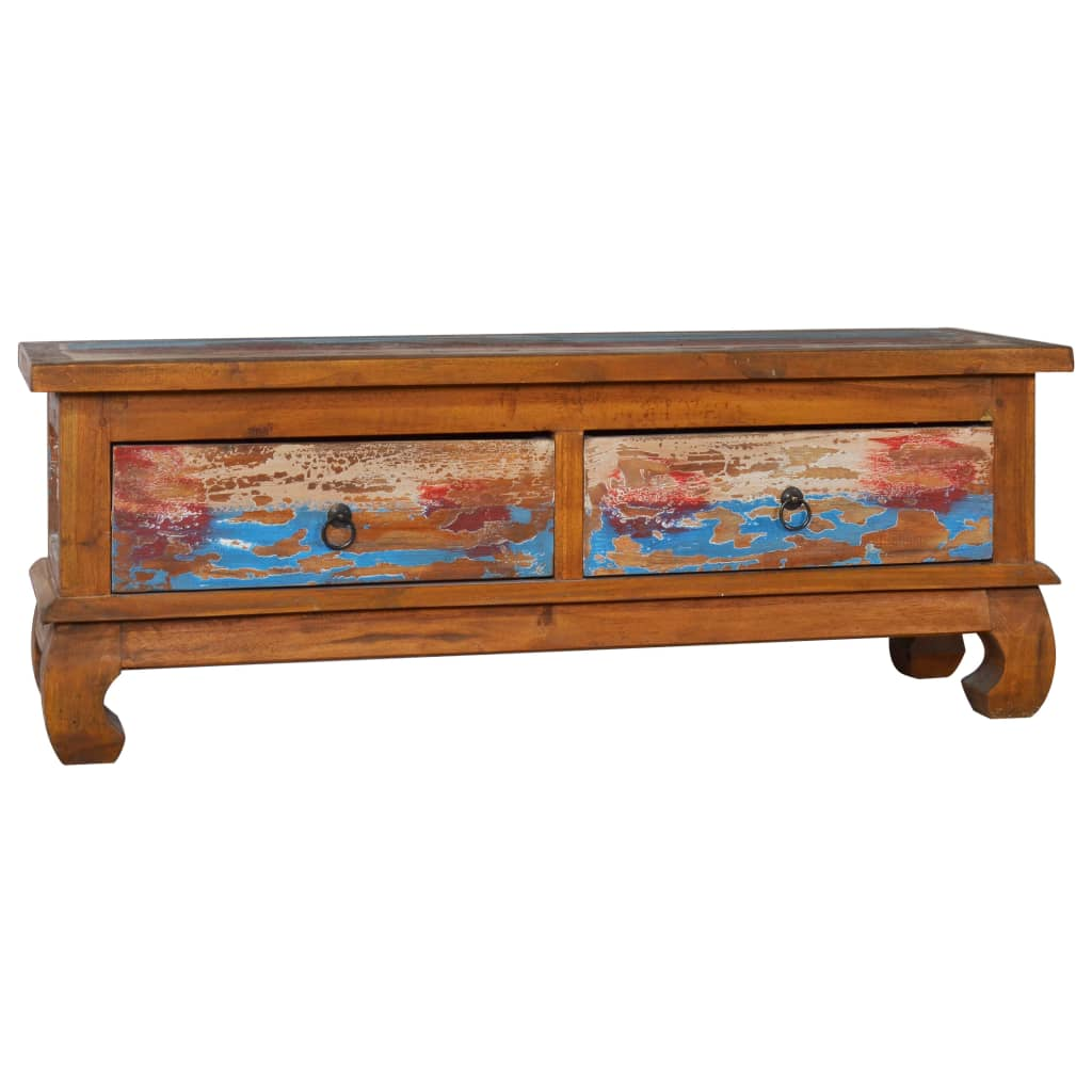 TV Cabinet 110x35x40 cm - Reclaimed Teak Wood, Colonial-Style, Vintage Design