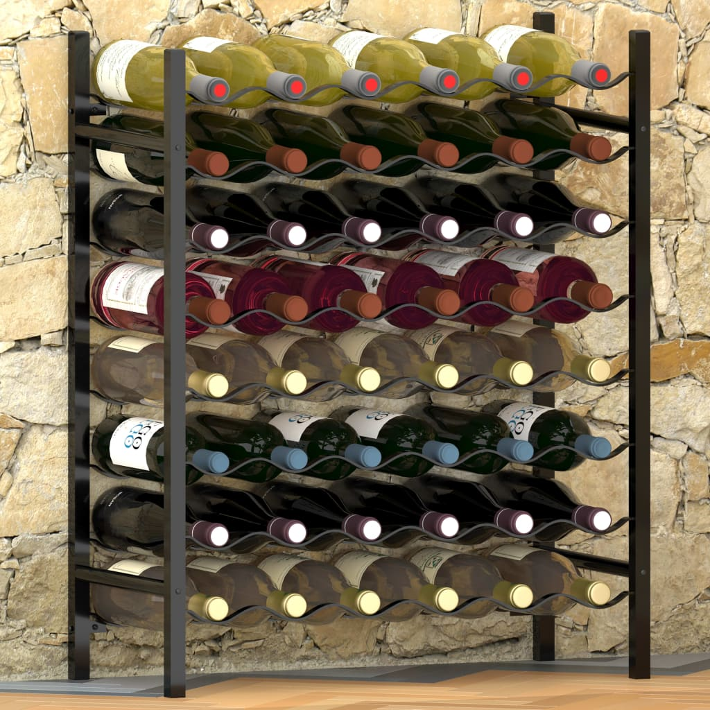 Wine Rack for 48 Bottles - Black Metal | Durable & Stylish