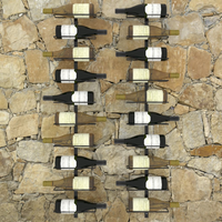 Wall-mounted Wine Racks for 20 Bottles - Set of 2 - Black Metal