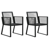 vidaXL 3 Piece Outdoor Dining Set PVC Rattan Black - Weather-Resistant Garden Furniture