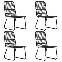 5 Piece Outdoor Dining Set Poly Rattan and Glass - Weather-Resistant, Sturdy, and Easy to Clean