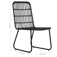 5 Piece Outdoor Dining Set Poly Rattan and Glass - Weather-Resistant, Sturdy, and Easy to Clean