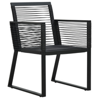 3 Piece Outdoor Dining Set PVC Rattan Black - Stylish and Durable