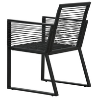 3 Piece Outdoor Dining Set PVC Rattan Black - Stylish and Durable