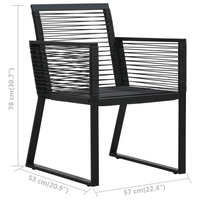 3 Piece Outdoor Dining Set PVC Rattan Black - Stylish and Durable