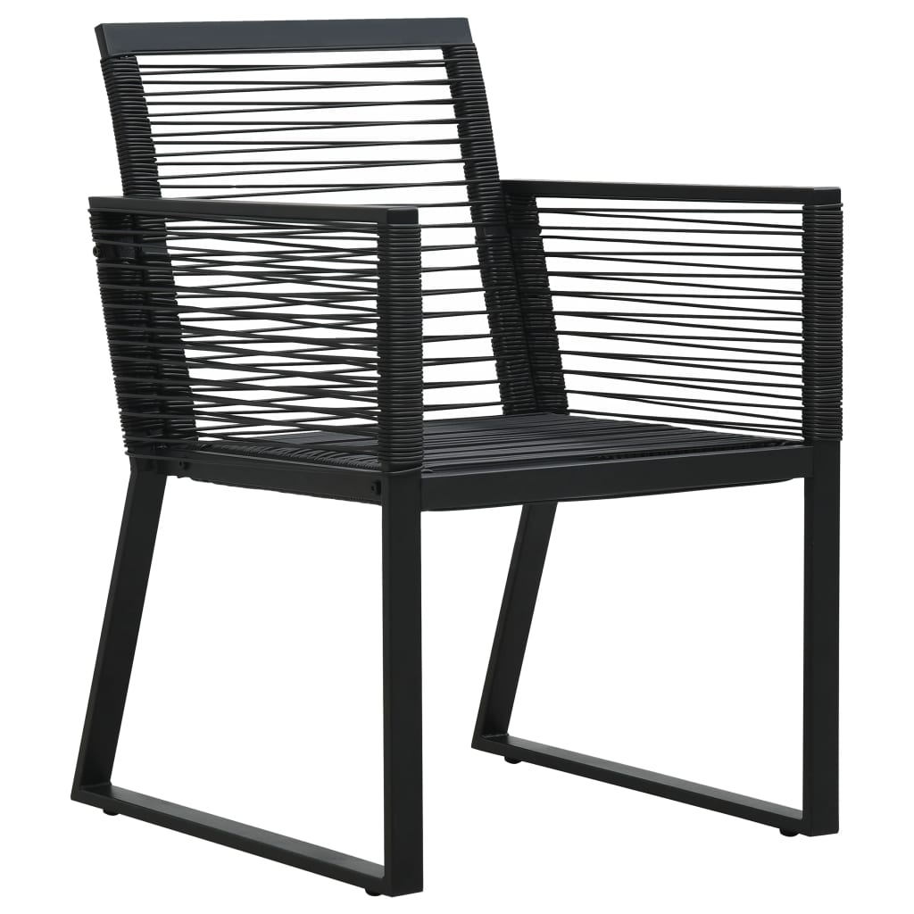 5 Piece Outdoor Dining Set PVC Rattan Black - Patio Furniture