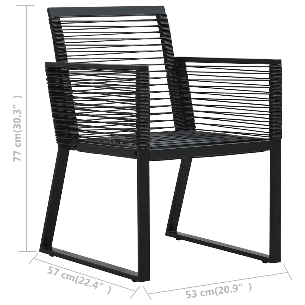 5 Piece Outdoor Dining Set PVC Rattan Black - Patio Furniture