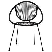 3 Piece Outdoor Dining Set PVC Rattan Black