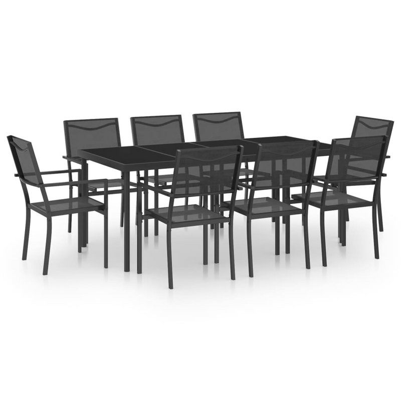 9 Piece Outdoor Dining Set Steel - Stylish and Durable