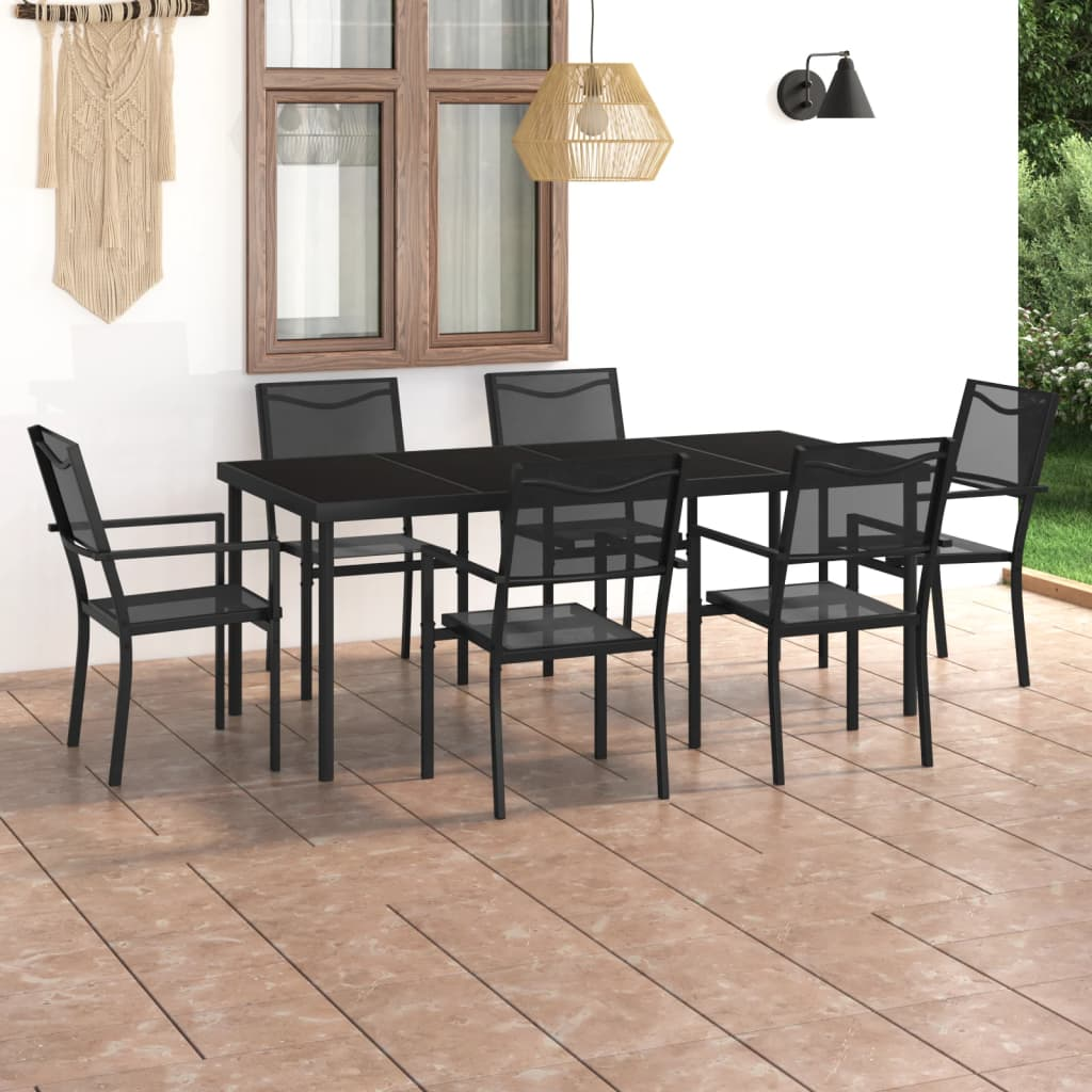 7 Piece Outdoor Dining Set Steel - Stylish and Durable