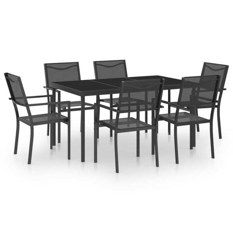 7 Piece Outdoor Dining Set Steel - Elegant and Durable