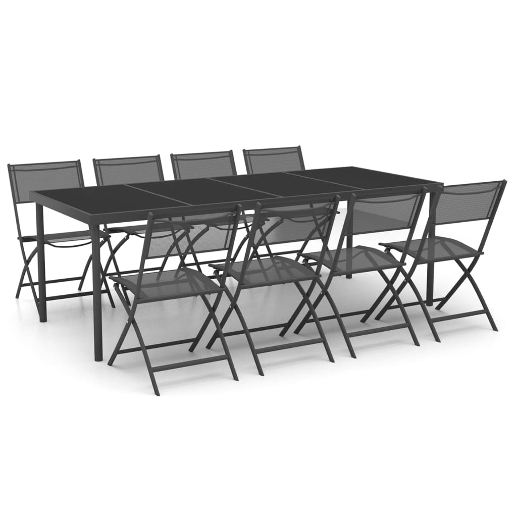 9 Piece Outdoor Dining Set Steel | Stylish Design | Durable Frame