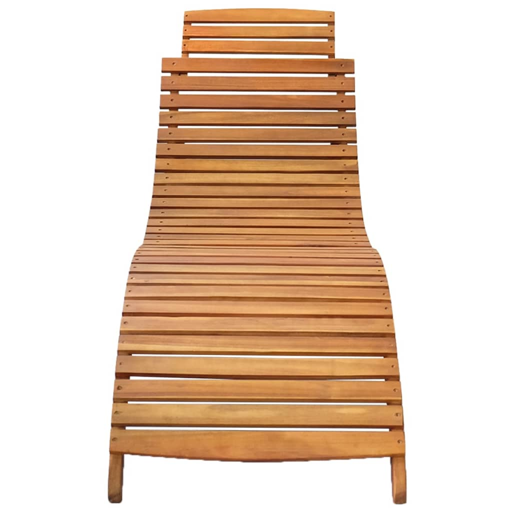 Sun Loungers 2 pcs Solid Acacia Wood - Comfortable Outdoor Furniture