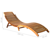 Sun Loungers 2 pcs Solid Acacia Wood - Comfortable Outdoor Furniture