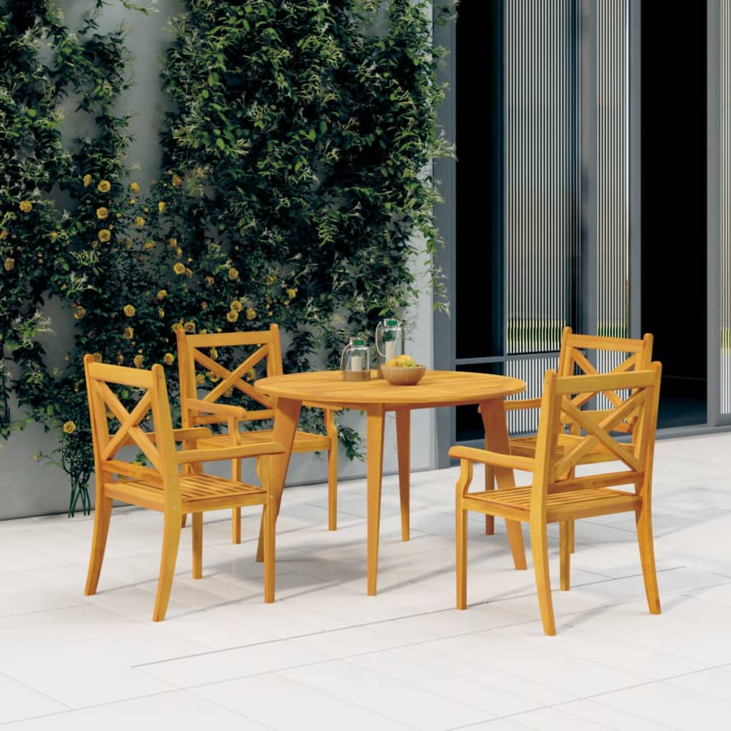 Outdoor Dining Chairs 4 pcs Solid Wood Acacia | Garden Patio Furniture