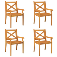 Outdoor Dining Chairs 4 pcs Solid Wood Acacia | Garden Patio Furniture