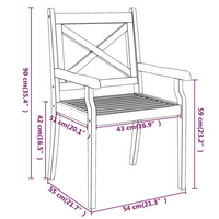 Outdoor Dining Chairs 4 pcs Solid Wood Acacia | Garden Patio Furniture