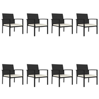 9 Piece Outdoor Dining Set Poly Rattan Black - Sturdy and Stylish