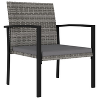 7 Piece Outdoor Dining Set Poly Rattan Grey - Sturdy and Stylish