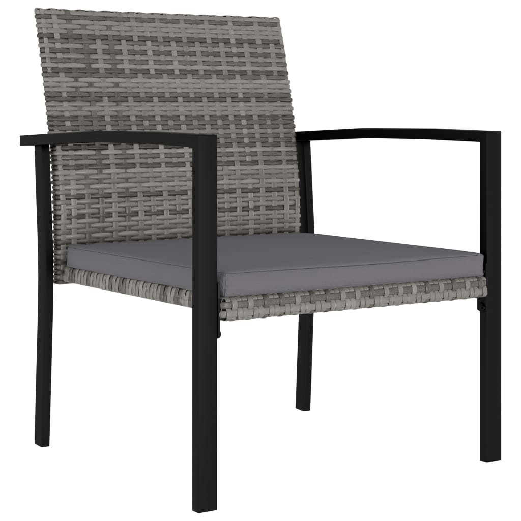 5 Piece Outdoor Dining Set Poly Rattan Grey - Sturdy and Weather-Resistant