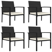 5 Piece Outdoor Dining Set Poly Rattan Black - Sturdy and Stylish