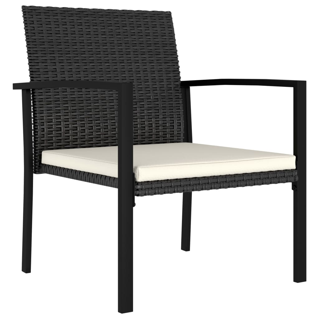 5 Piece Outdoor Dining Set Poly Rattan Black - Sturdy and Stylish