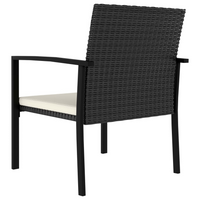 5 Piece Outdoor Dining Set Poly Rattan Black - Sturdy and Stylish